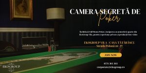 Full House Poker: O cameră de poker secretă cu carti de poker în ambient interbelic, disponibilă exclusiv prin rezervare privată